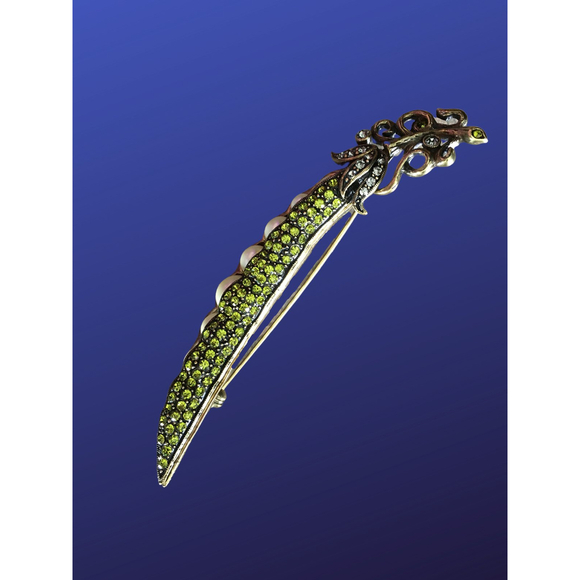 HEIDI DAUS “Pea Pod” Pin Brooch, Signed, RETIRED/SOLD OUT, SIGNED, NWOB - Picture 2 of 9